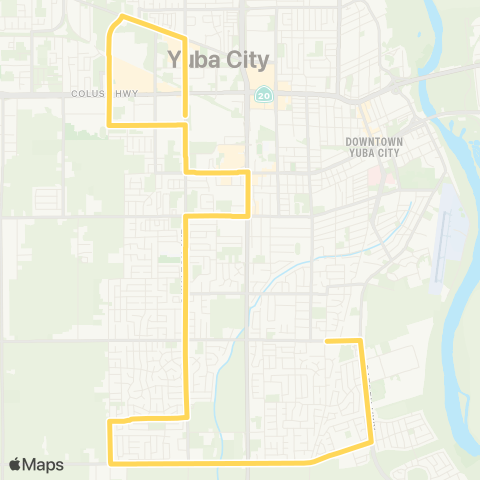 Yuba-Sutter Transit Southwest Yuba City map