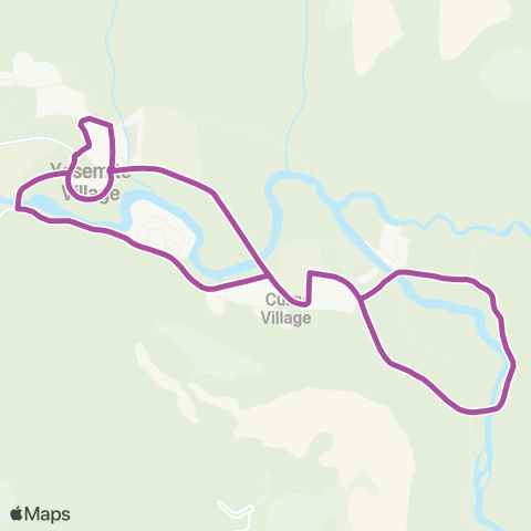 Yosemite Valley Shuttle (National Park Service) East Valley Shuttle map