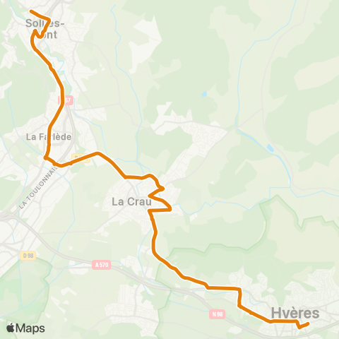 Zou - Réseau proximité Sollies Pont - Hyeres map