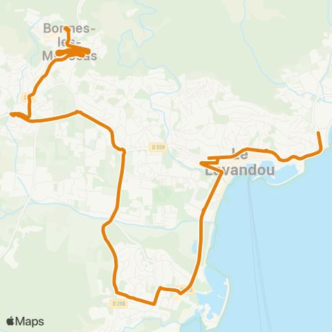 Zou - Réseau proximité Bormes - le Lavandou map