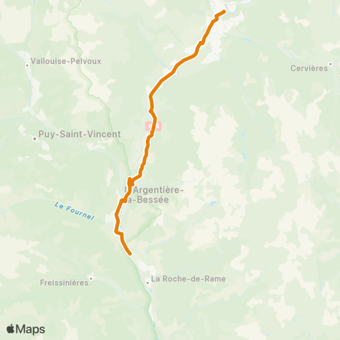 Zou - Réseau proximité L' Argentiere - Briancon map