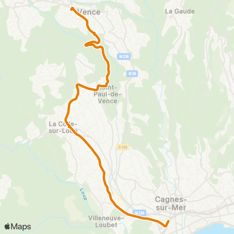 Zou - Réseau proximité Cagnes sur Mer - Vence Par Saint Paul map